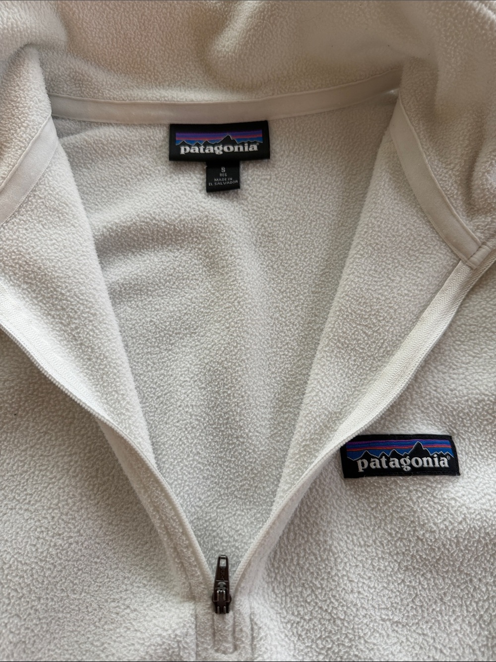 Patagonia Cream 1/4-Zip Teddy Fleece Pullover - Picture 2 of 5